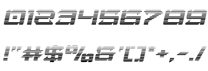 Laser Wolf Gradient Italic Font OTHER CHARS