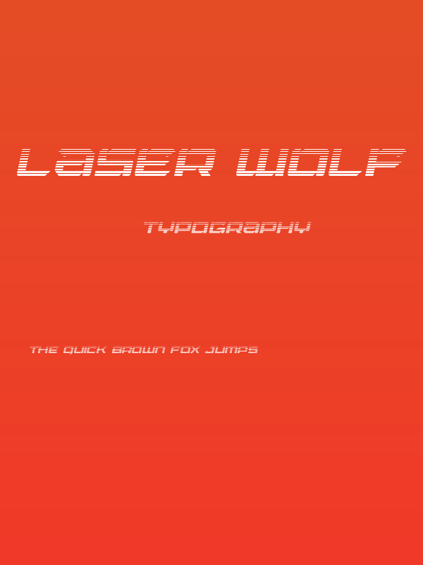 Laser Wolf Gradient Italic Poster
