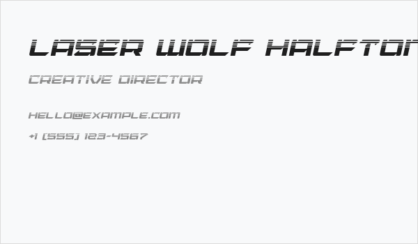 Laser Wolf Halftone Italic Business Card