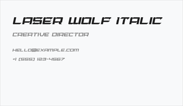 Laser Wolf Italic Business Card