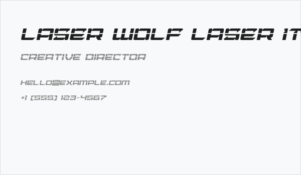 Laser Wolf Laser Italic Business Card