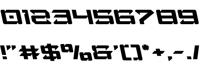 Laser Wolf Leftalic Font OTHER CHARS