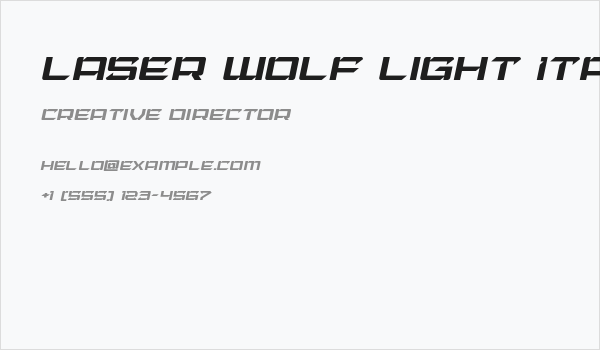 Laser Wolf Light Italic Business Card