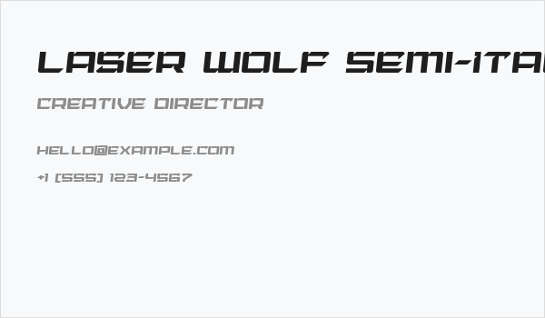 Laser Wolf Semi-Italic Business Card