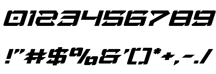 Laser Wolf Super-Italic Font OTHER CHARS