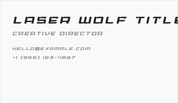 Laser Wolf Title Italic Business Card