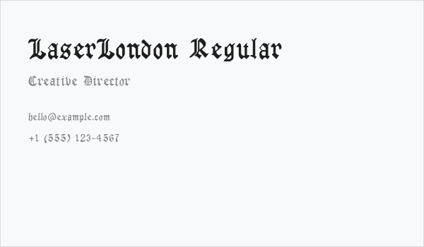 LaserLondon Regular Business Card