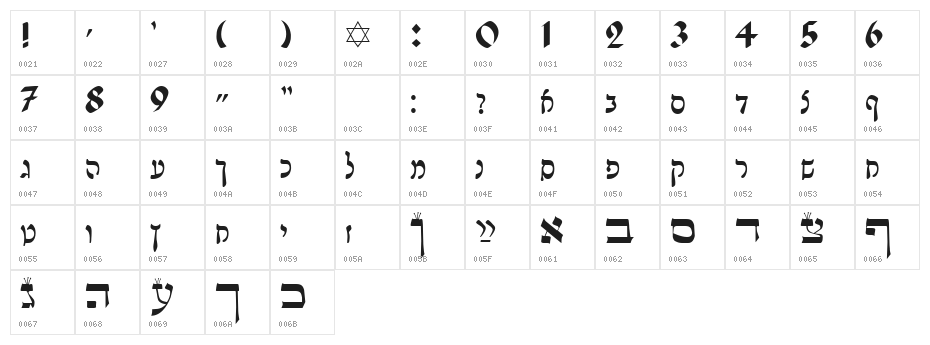 Lashon Tov Character Map