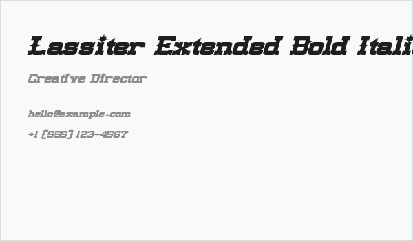 Lassiter Extended Bold Italic Business Card