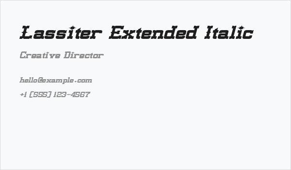 Lassiter Extended Italic Business Card
