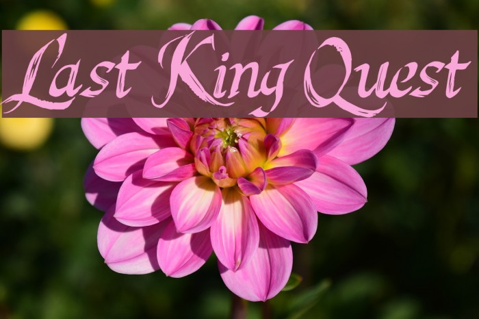 Last King Quest Font examples