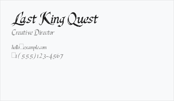 Last King Quest Business Card