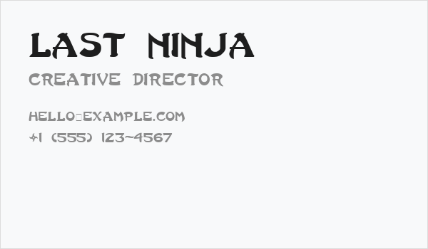 Last Ninja Business Card