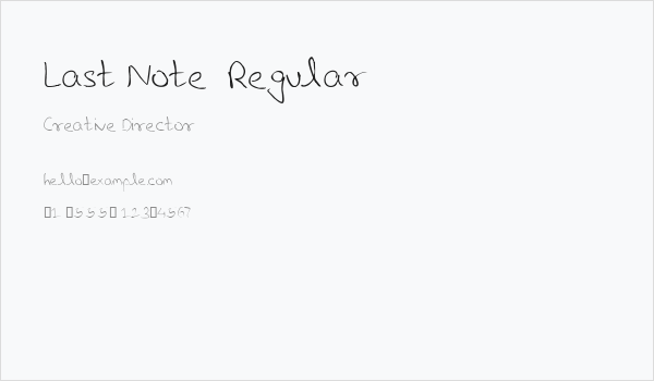 Last Note  Regular Business Card