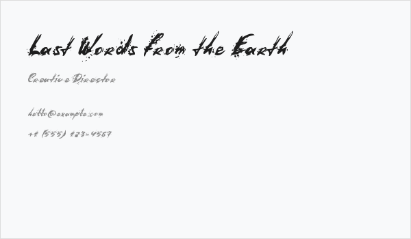 Last Words from the Earth Business Card