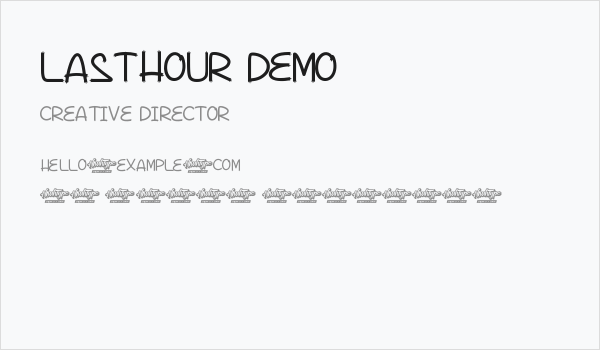 Lasthour Demo Business Card