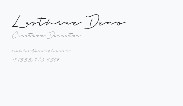 Lasthrue Demo Business Card