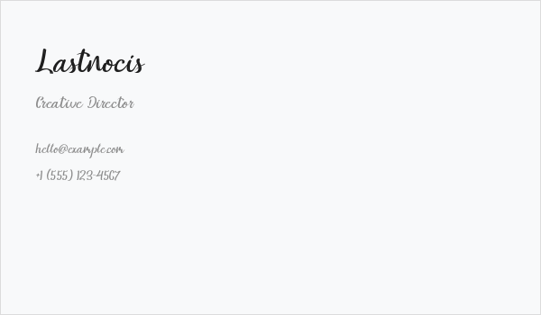 Lastnocis Business Card