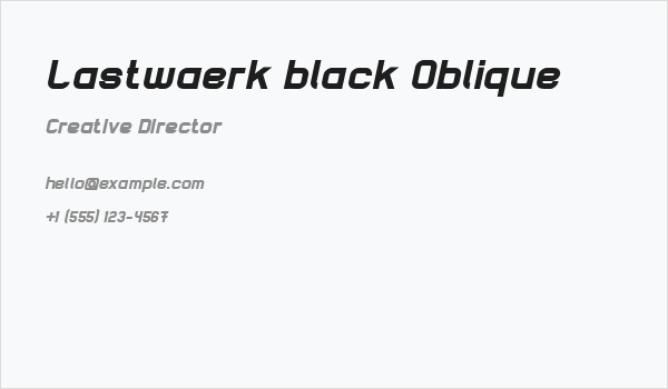 Lastwaerk black Oblique Business Card
