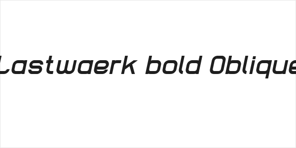 Lastwaerk bold Oblique Logo