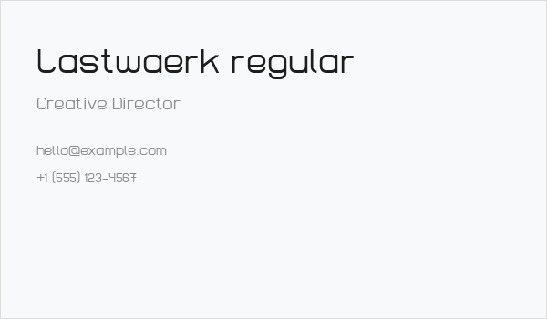 Lastwaerk regular Business Card
