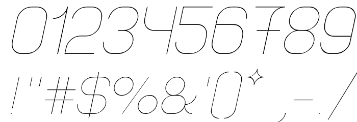 Lastwaerk thin Oblique Font OTHER CHARS