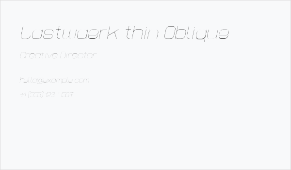 Lastwaerk thin Oblique Business Card