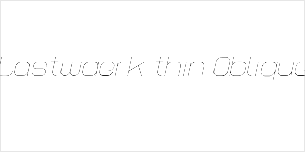Lastwaerk thin Oblique Logo