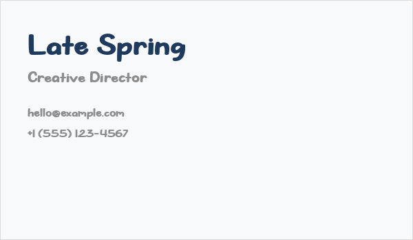 Late Spring Business Card
