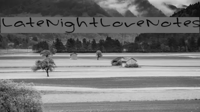 LateNightLoveNotes Font examples