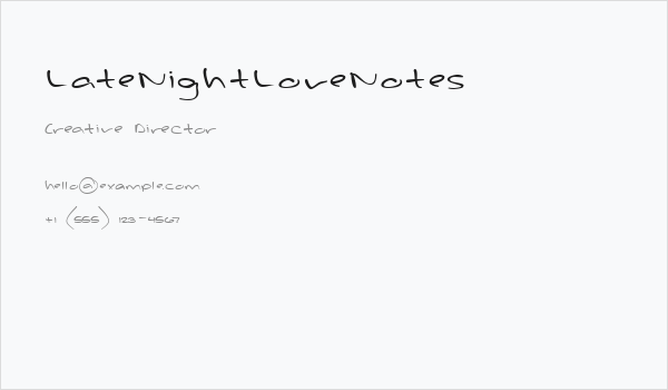 LateNightLoveNotes Business Card