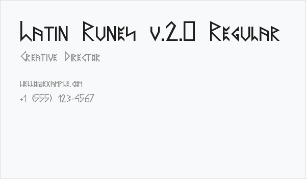 Latin Runes v.2.0 Regular Business Card