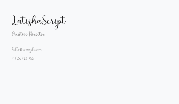 LatishaScript Business Card