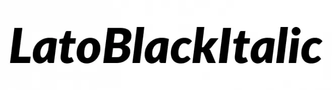 Lato Black Italic  font caratteri gratis
