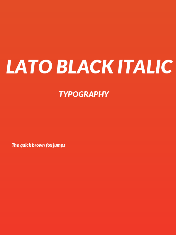 Lato Black Italic Poster