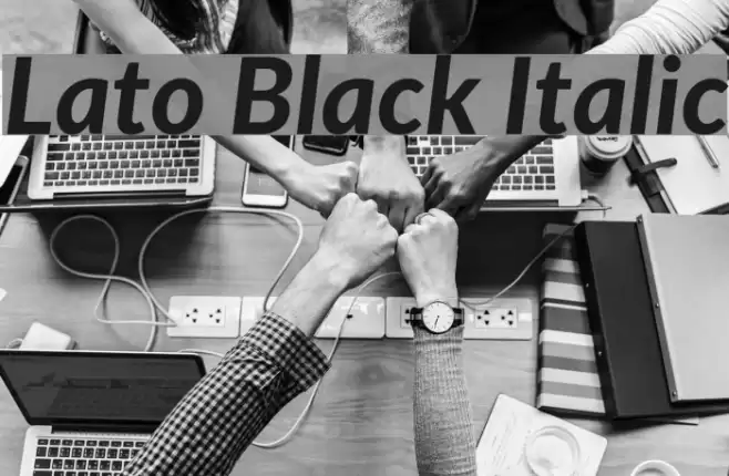 Lato Black Italic Font examples
