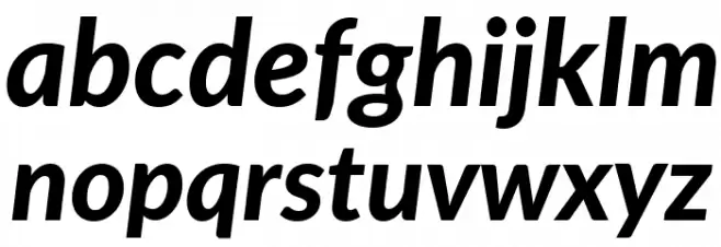 Lato Black Italic Schriftart Kleinbuchstaben