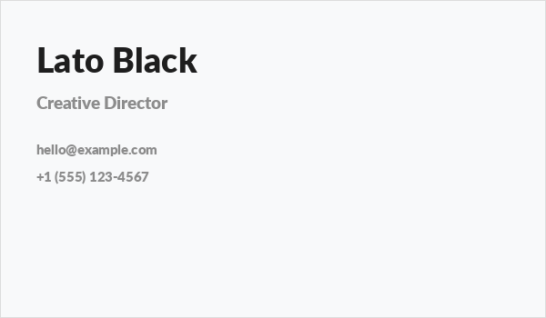 Lato Black Business Card