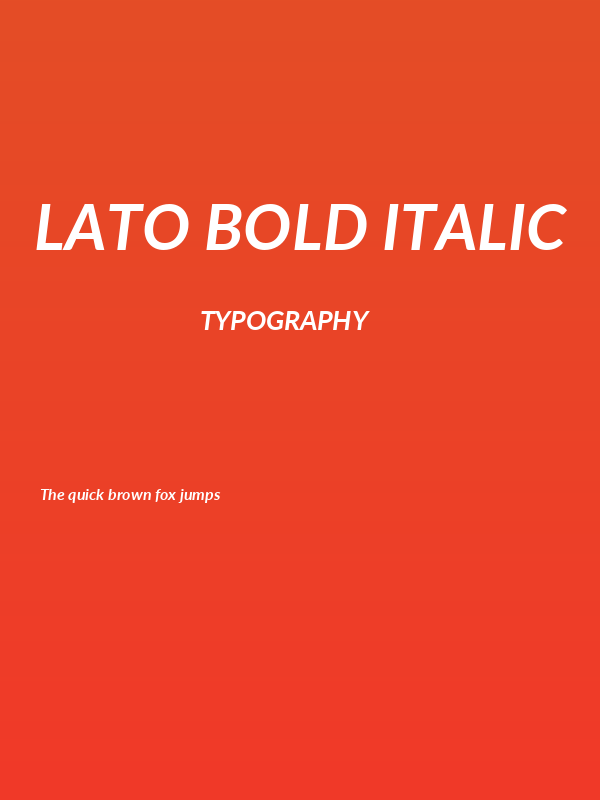 Lato Bold Italic Poster