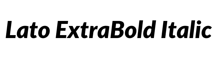 Lato ExtraBold Italic Font