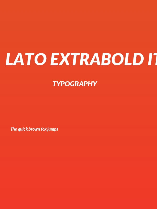 Lato ExtraBold Italic Poster