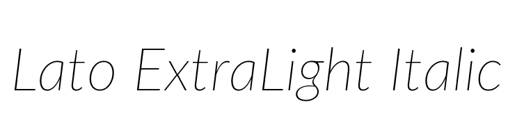 Lato ExtraLight Italic Font