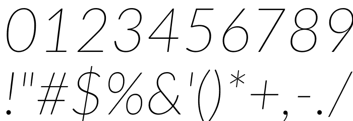 Lato ExtraLight Italic Font OTHER CHARS