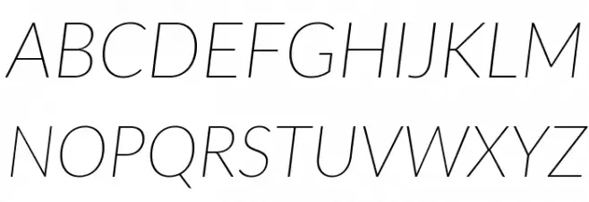 Lato ExtraLight Italic Fuentes MAYÚSCULAS