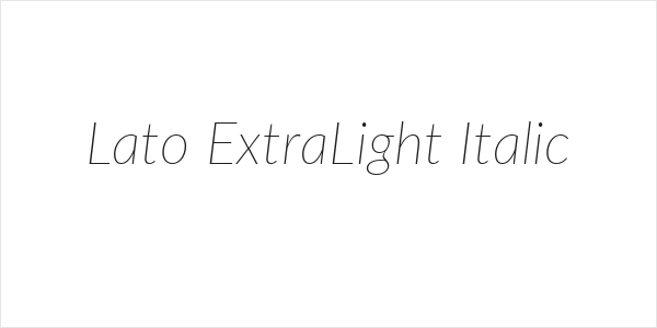 Lato ExtraLight Italic Logo