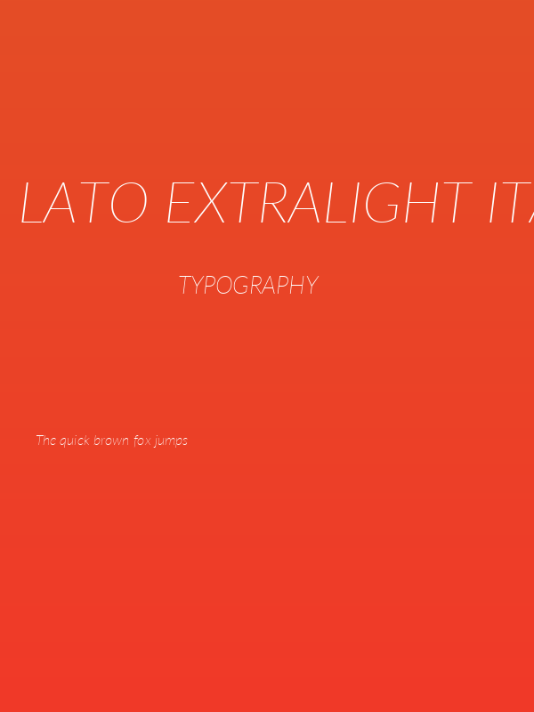 Lato ExtraLight Italic Poster