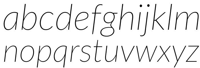 Lato ExtraLight Italic Font LOWERCASE