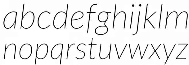 Lato ExtraLight Italic 字体 小写