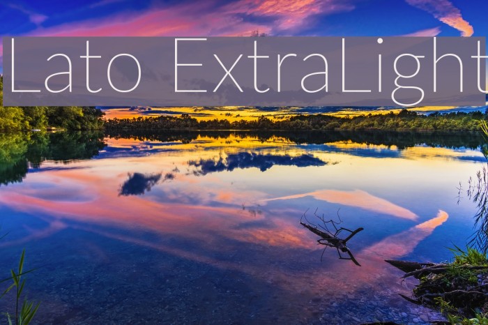 Lato ExtraLight Font examples
