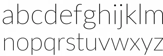 Lato ExtraLight Font LOWERCASE